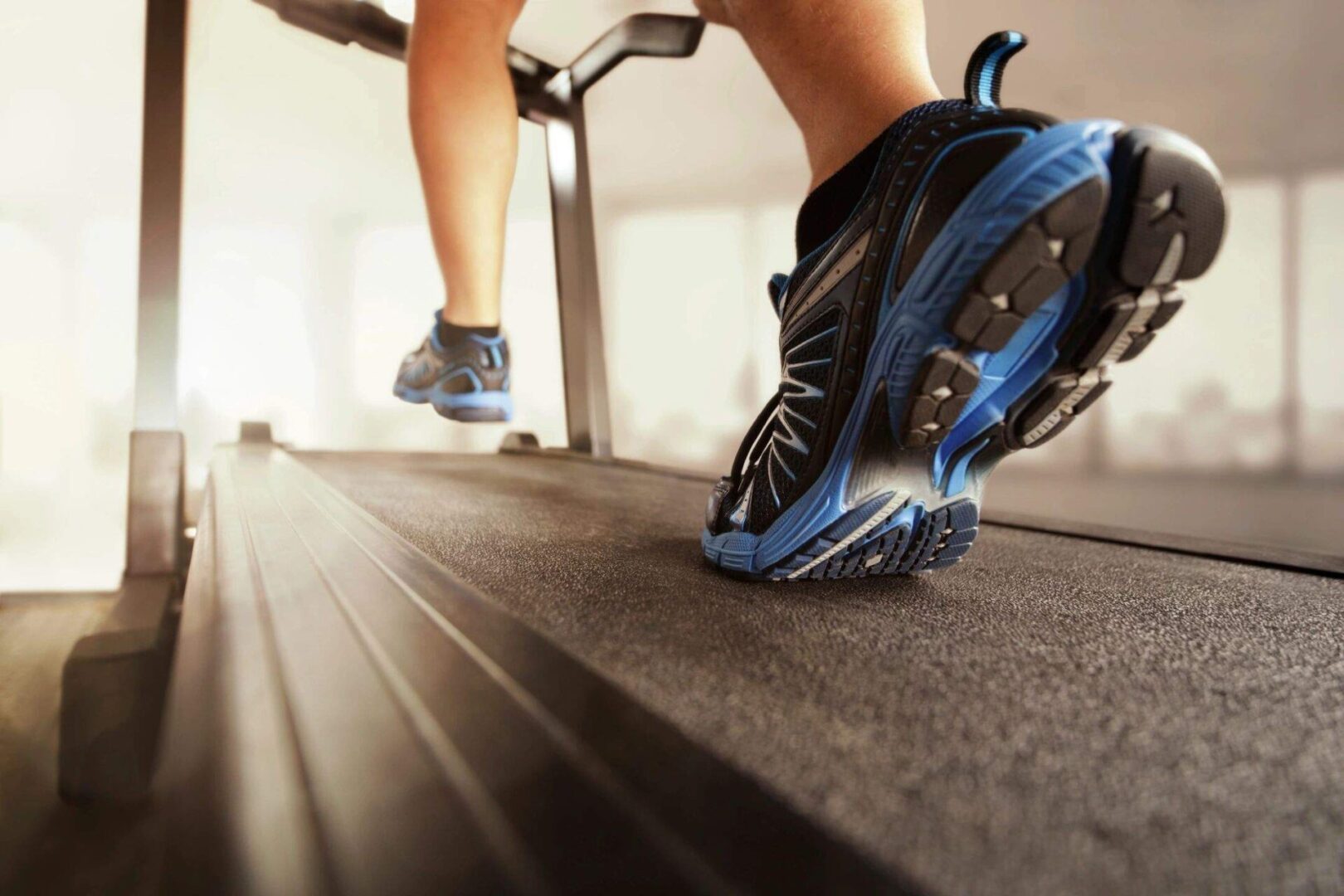 A person is running on the treadmill